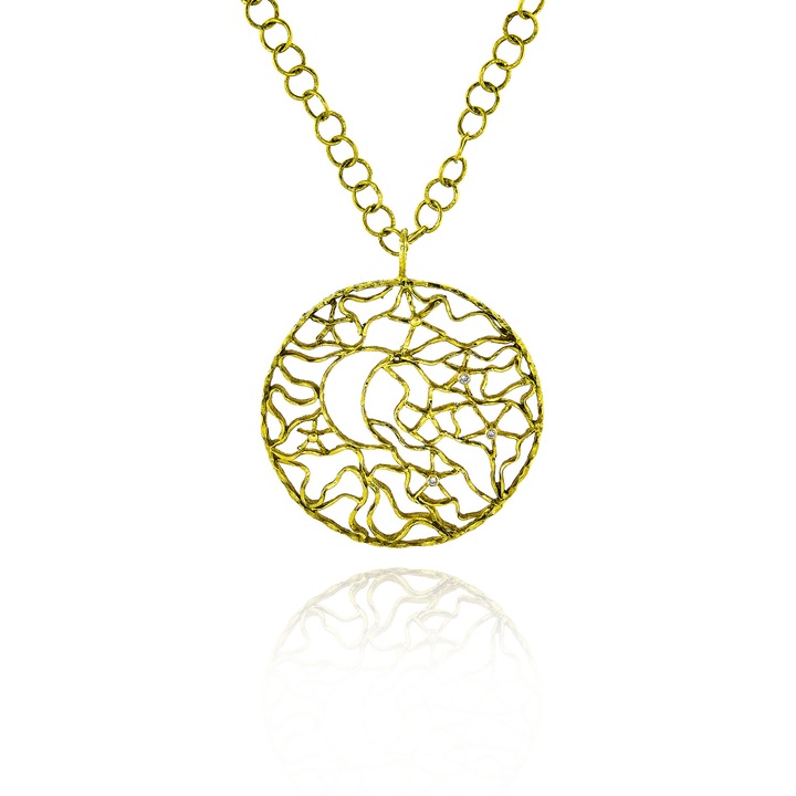 Colier Apostolos Jewellery din aur galben de 18K cu diamante