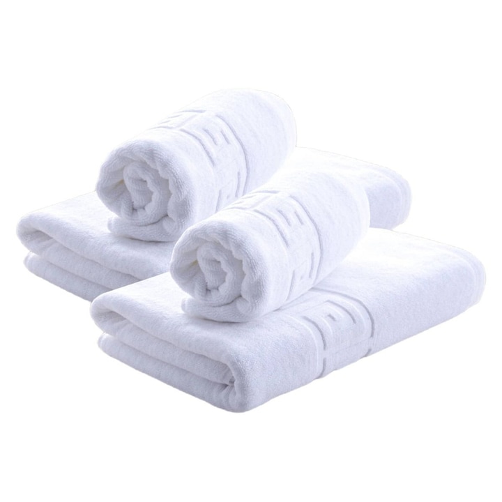4 db-os 100% pamut törölközőkészlet, 500 g/m², NufJoy®, nagyon puha, OEKO TEX tanúsítvánnyal, 2 db fürdőlepedő 70x140 cm és 2 db kéztörlő 50x90 cm, szuper nedvszívó, többszöri mosást kibír, fehér