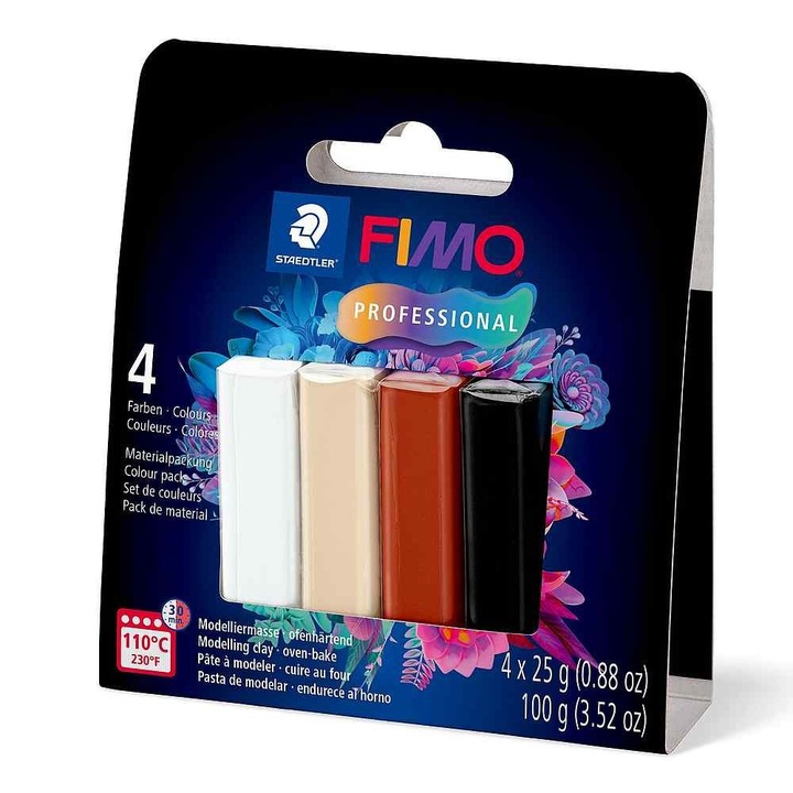FIMO Професионална моделираща глина, комплект от 4 цвята, 100 г, 8043-S2