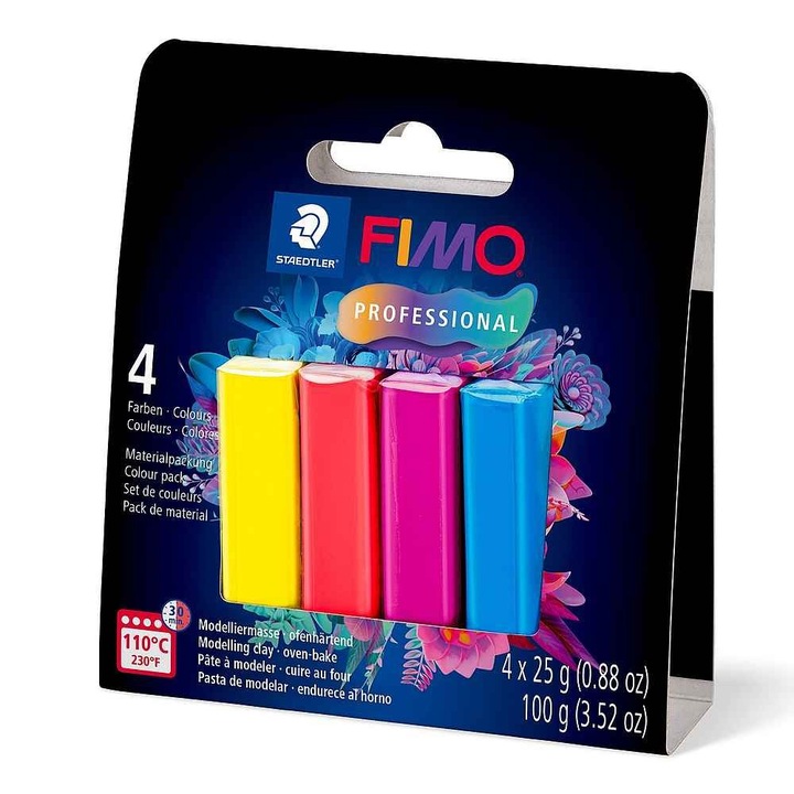 FIMO Професионална моделираща глина, комплект от 4 цвята, 100 г, 8043-S1