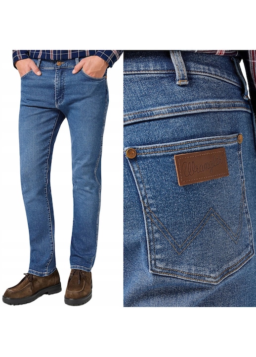 Wrangler Larston Slim albastru închis, Albastru