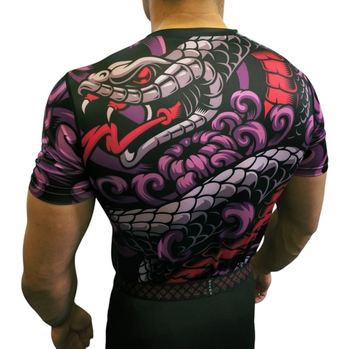 Férfi sportpóló Viper, Rashguard, Poliészter/Elasztán, Fekete