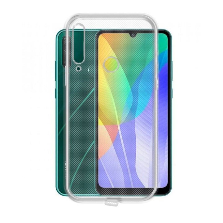 Удароустойчив калъф DOP с защита от прах за Huawei Y6 2019, защита от прах, подсилени ъгли, силикон, ефективна защита, защита на порта за зареждане, тънък дизайн, лесен за употреба, прецизни изрези, прозрачен