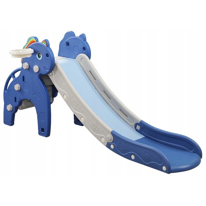 Детска пързалка, Лука, 180x45x81см, многоцветна, комплект с баскетболен кош