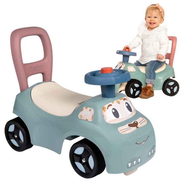 Тротинетка, Little Smoby, Бутаща се, синя, Размери 54 x 27 x 40 см, За момчета 10+ м, ABS материал, Максимално тегло 50 кг, Височина на седалката 20 см, Височина на дръжката 40 см