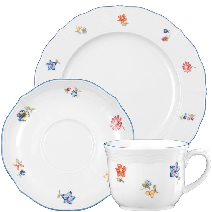 Set serviciu cafea Seltmann Sonate Nostalgia, Select, 6 persoane, portelan, 18 piese, alb