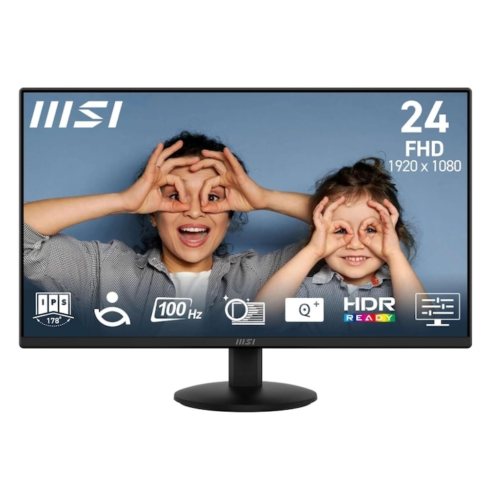 MSI 23,8" PRO MP242L IPS LED monitor, Full HD 1920 x 1080, HDMI, DisplayPort, 100 Hz, 1 ms, Fekete