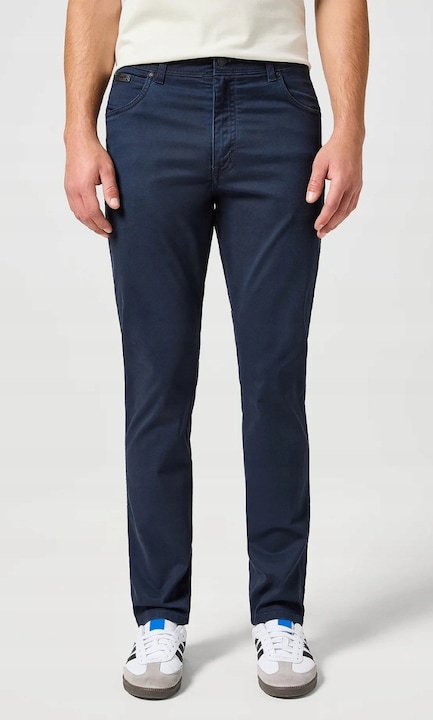 Мъжки панталон Wrangler Texas Slim, тъмносин, от тънък еластичен материал, Тъмносин