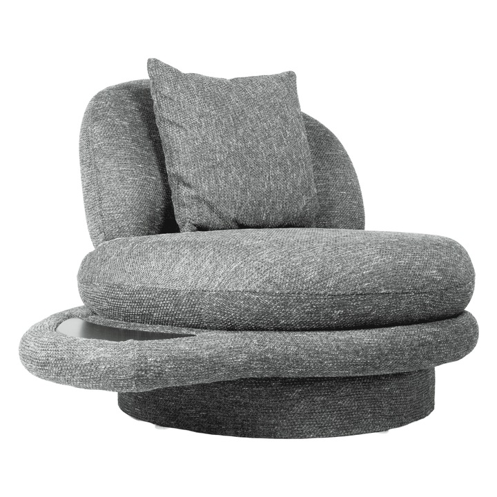 Venice Bergere forgófotel beépített asztallal, 105 x 90 x 77 cm, Oscar 59, Fekete