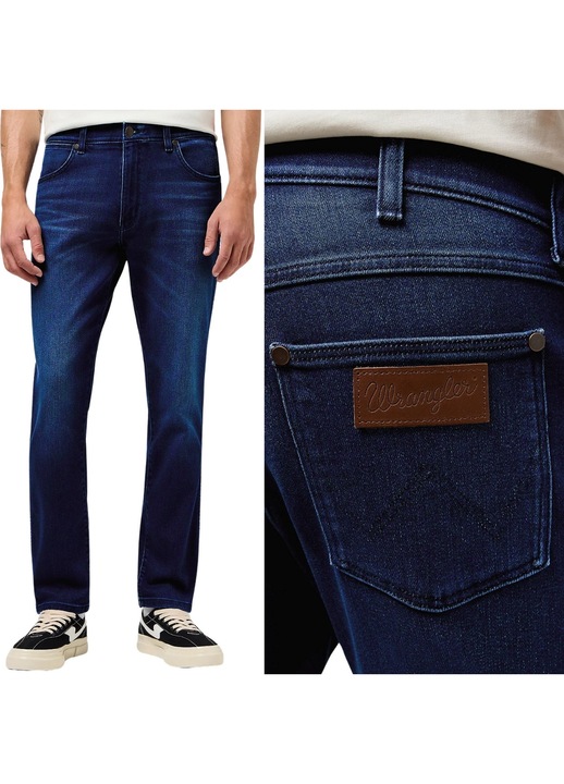 férfi Wrangler Larston 812 slim tapered, sötétkék, elasztikus L32, Kék
