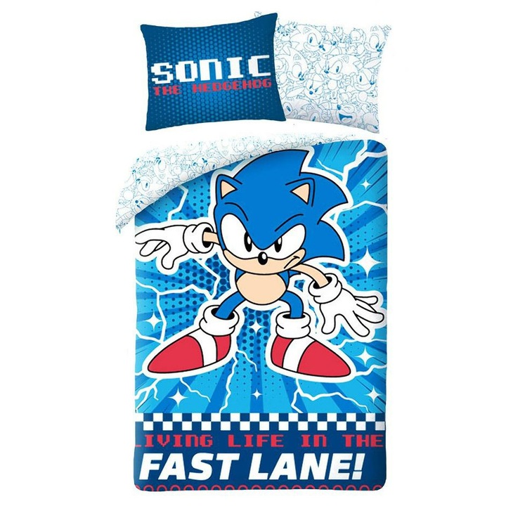 Halantex ágyneműhuzat, 140x200cm, pamut, kék, 2 darabos szett (lepedő és párnahuzat 70x90cm)