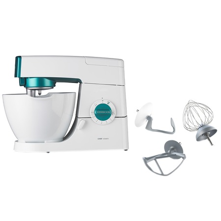 Robot de bucatarie Kenwood Classic Chef KM353, 800 W, bol 4.6 l, viteza variabila + Pulse, Alb/Albastru