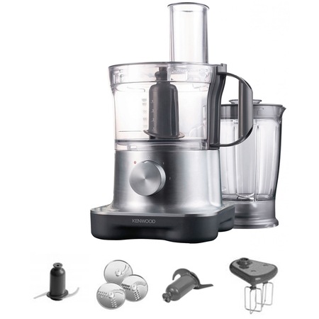 Robot de bucatarie Kenwood Multipro Compact FPM250, 750 W, bol 1.2 l, blender 1.2 l, 2 viteze + Pulse, Argintiu