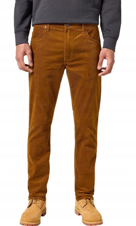 Pantaloni barbati Wrangler, bumbac/elastan, maro, W42-L34 US