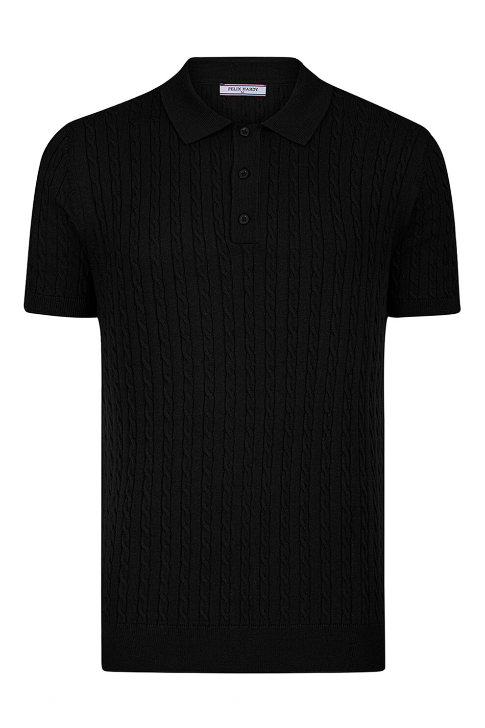 FELIX HARDY, Tricou striat cu guler polo, Negru, L