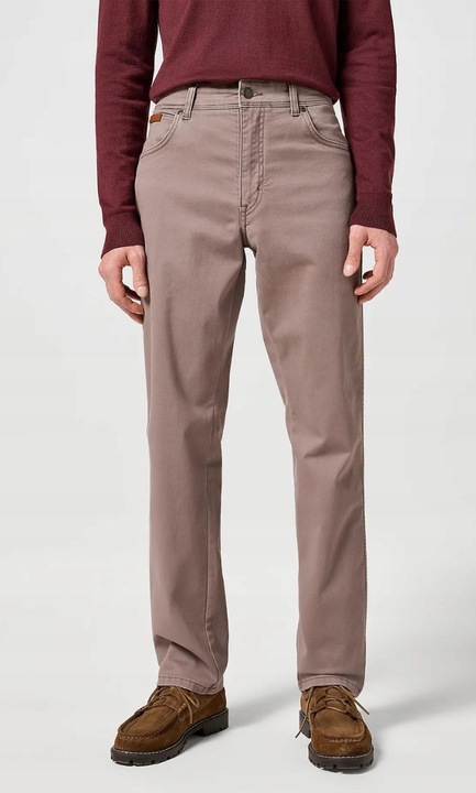 Pantaloni barbati Wrangler Texas, culoare pastel - otel - maro, croiala clasica, material elastic