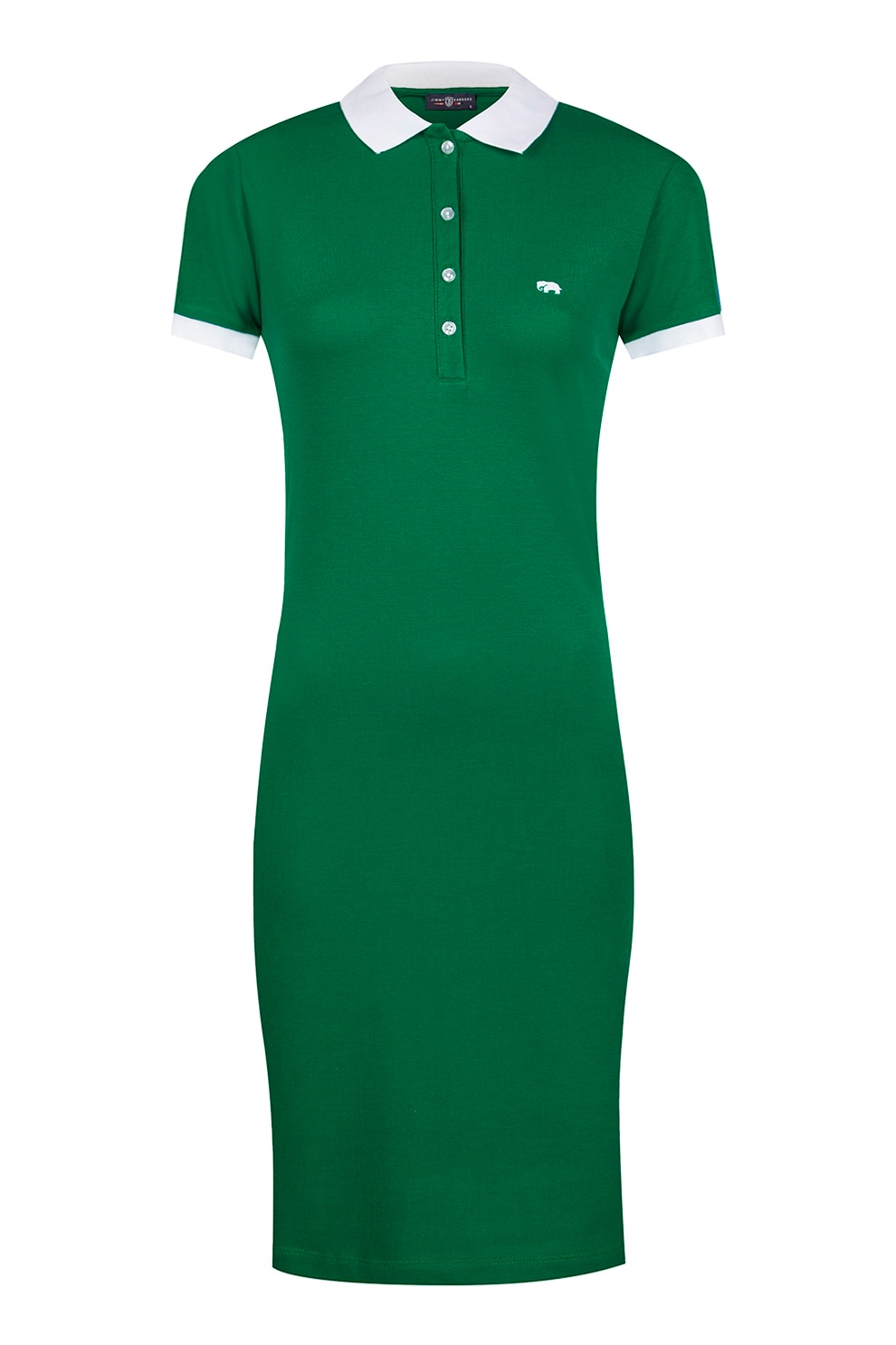 Jimmy Sanders, Rochie polo din amestec de bumbac, Verde, Alb optic, M
