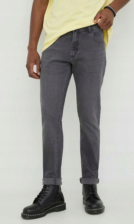 Мъжки дънки Wrangler Larston, стеснени, сиви, памучни, Сив