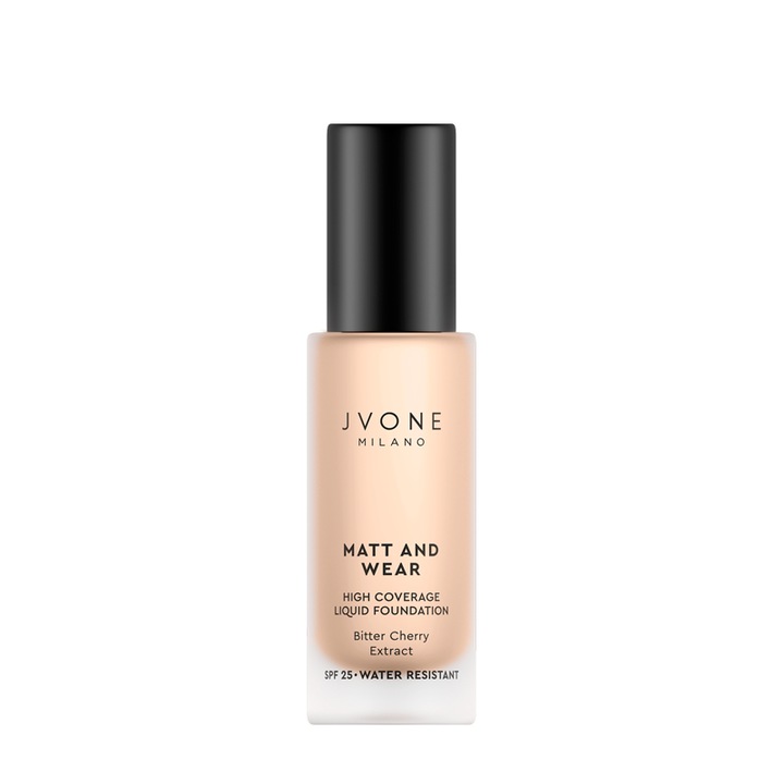 Fond de ten cu acoperire completa si SPF 25, Matt and Wear Jvone Milano NW 25, 20 ml