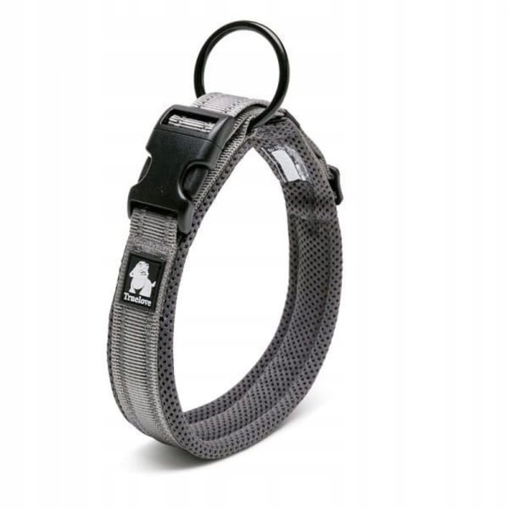 Zgarda pentru caini Truelove Active, gri, XL (50-55cm), 2.5cm latime, set de accesorii de siguranta