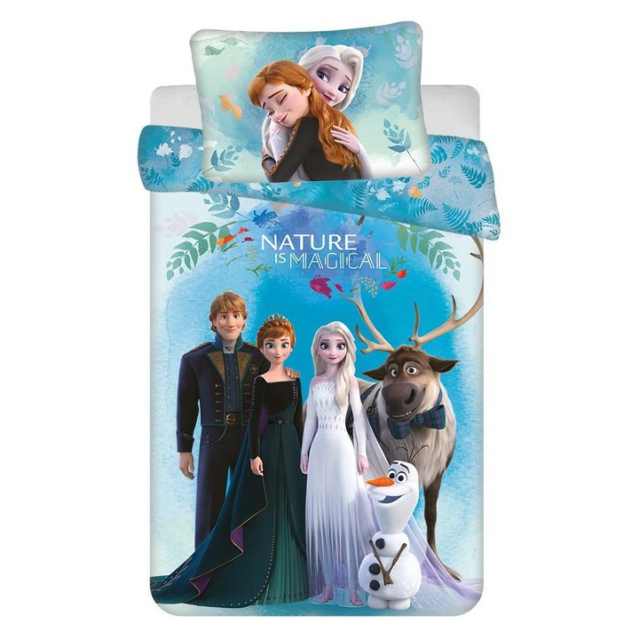 Lenjerie de pat 100x135 Frozen albastru JF24