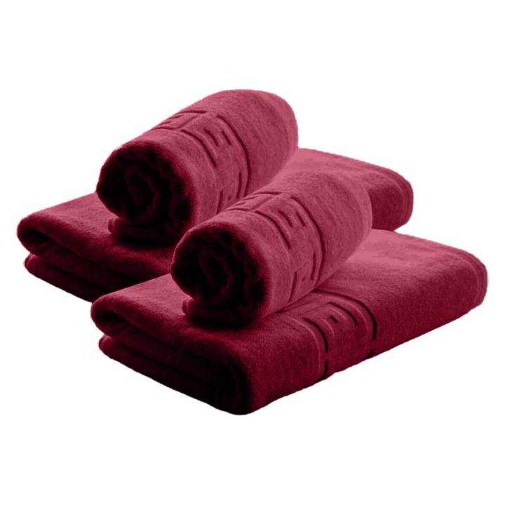 4 db-os 100% pamut törölközőkészlet, 500 g/m², NufJoy®, nagyon puha, OEKO TEX tanúsítvánnyal, 2 db 70x140 cm-es fürdőlepedő és 2 db 50x90 cm-es kéztörlő, szuper nedvszívó, többszöri mosást kibír, piros