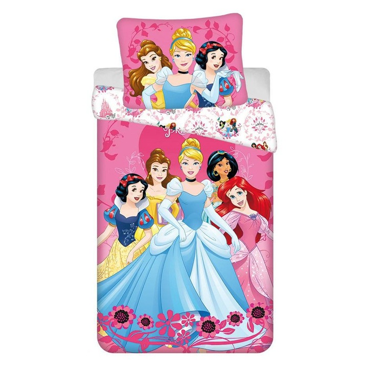 Lenjerie pat Jerry Fabrics Princess roz 140x200x70x90 cm