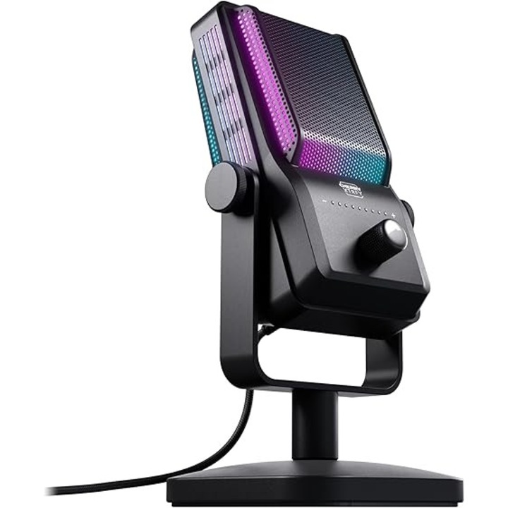 Микрофон CHERRY XTRFY NGALE R с ретро дизайн и регулируемо RGB осветление, черен