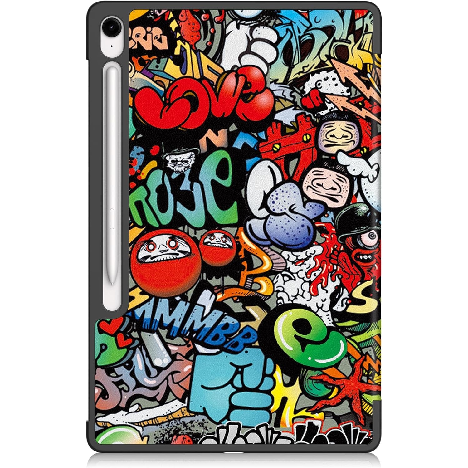 Husa pentru Samsung Galaxy Tab S10 FE+ Plus 13.1 inch tip stand functie sleep/wake-up protectie 360 - Graffiti