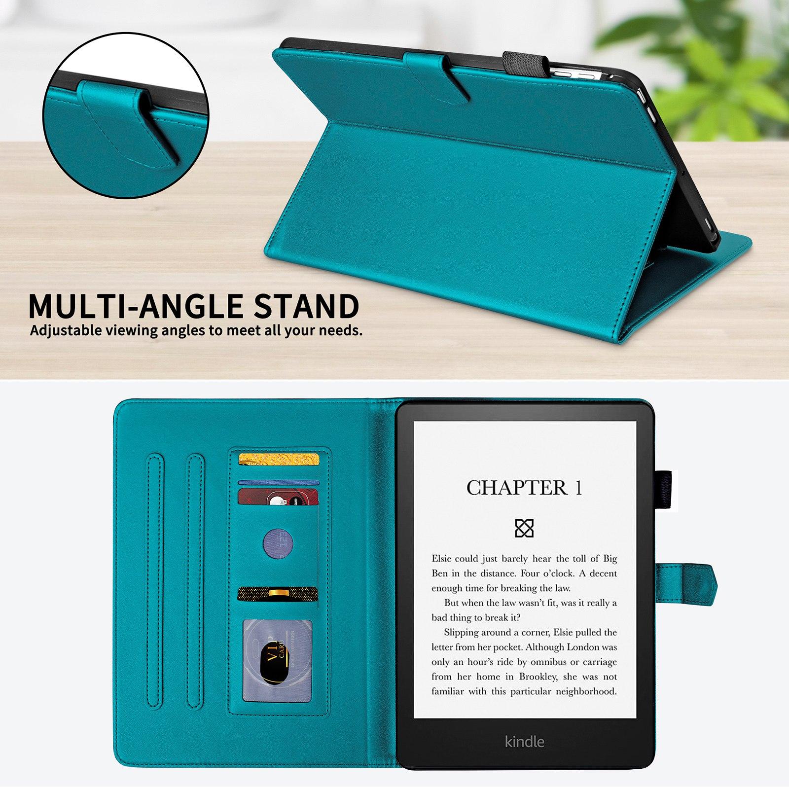 Husa tableta pentru Amazon Kindle Paperwhite 12th Gen 2024, piele tip gat de pui latime tableta caz (verde inchis)