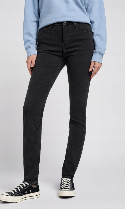 Blugi dama, Lee Scarlett, bumbac/poliester/elastan, negru, W26-L31 US