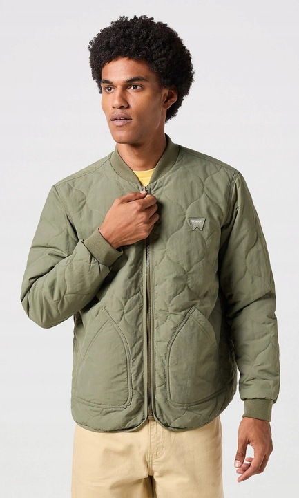 Geaca bomber barbati, Wrangler, usor izolata, verde, bumbac, M INTL