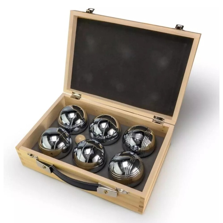 Petanque Tactic, 6 darabos szett, fadoboz, társasjáték, többszínű
