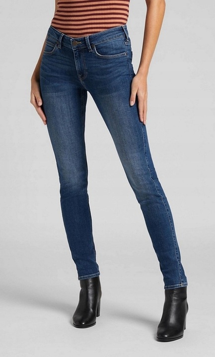 Blugi dama, Lee, SCARLETT Mid, slim fit, albastru, bumbac L526QDTN, W27-L29 US