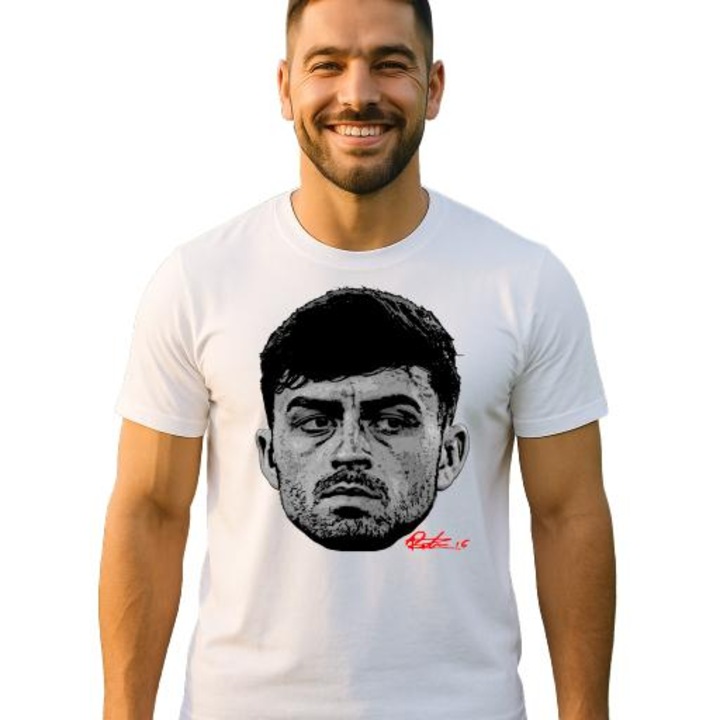 Tricou barbat cu jucatorul Pedro Gonzilez Pedri-FC Barcelona, Cri-Flo, din bumbac 100%, culoare Alb, marime 3XL