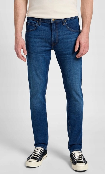 Blugi barbati Lee Luke, slim, albastru inchis, bumbac/elastan