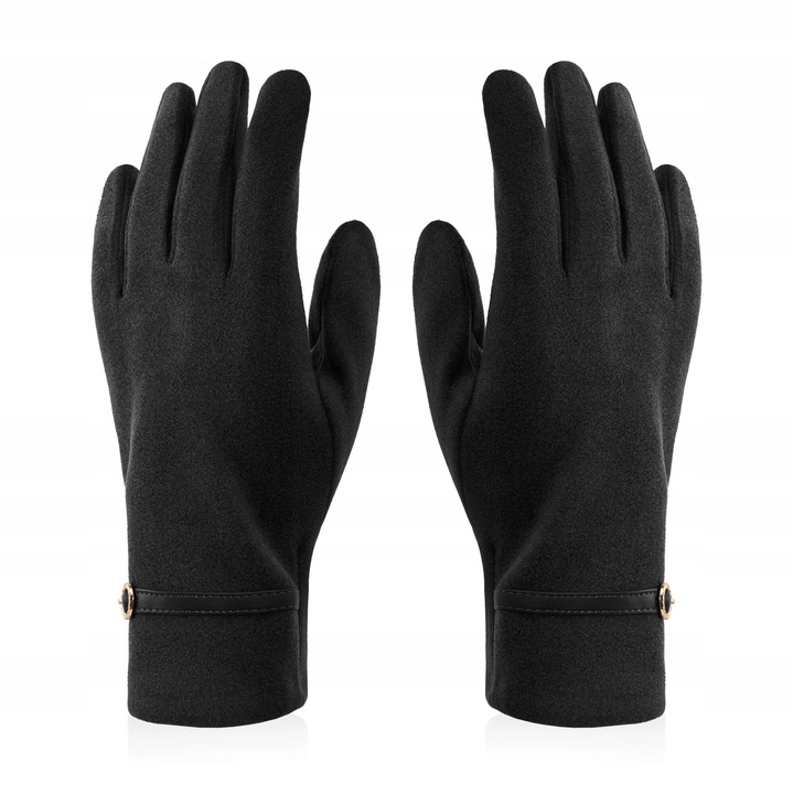 Manusi dama, Betlewski, VELVET, cu functie pentru smartphone, universala, Negru, One-Size