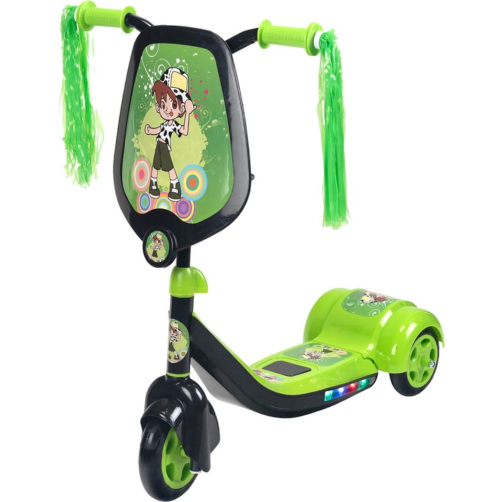 Action One Scout gyerekrobogó fényekkel és zenével, zöld fekete