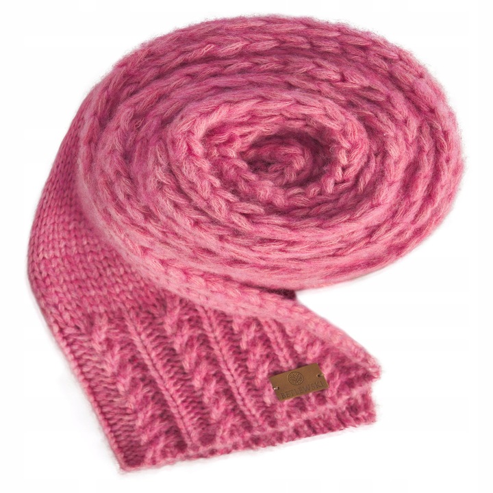 Sal dama din lana, Betlewski, colectia WINTER, roz, 180x40cm