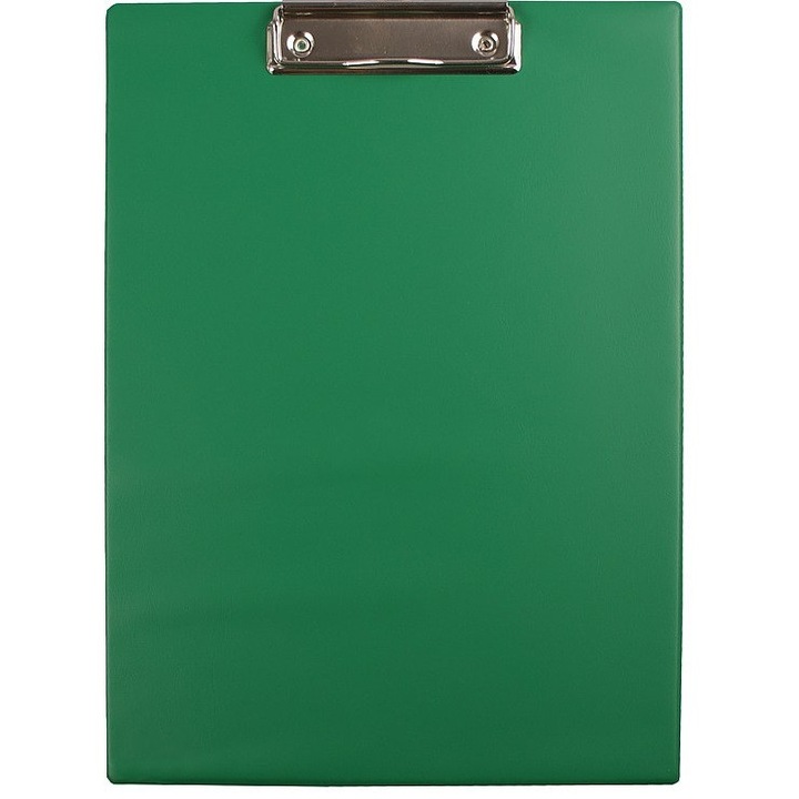 Clipboard Biurfol A4, verde, cu mecanism de prindere, usor rigidizat