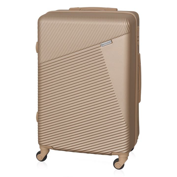 Troler M JUPITER, Betlewski, 63L, 4 roti 360°, culoare sampanie, 43x66x27cm