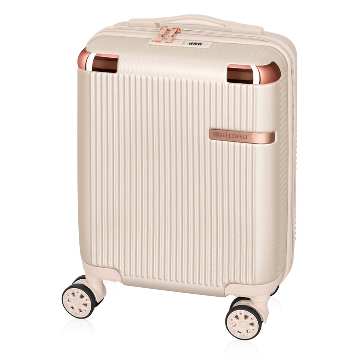 Troler cabina Betlewski Nebula, 32x45x20cm, 24L, culoare bej, 4 roti 360°