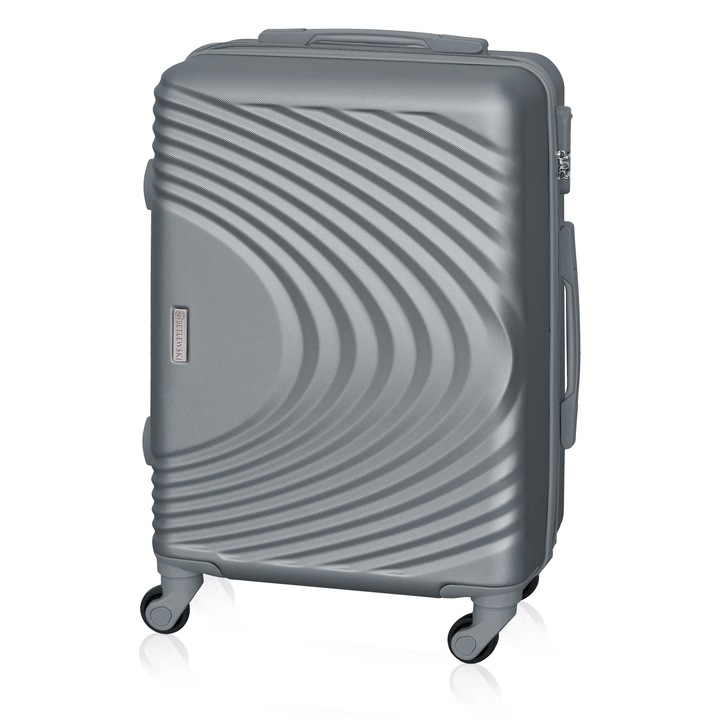 Troler SINOPE, Betlewski, 38L, 4 roti, argintiu, 37x55x22cm