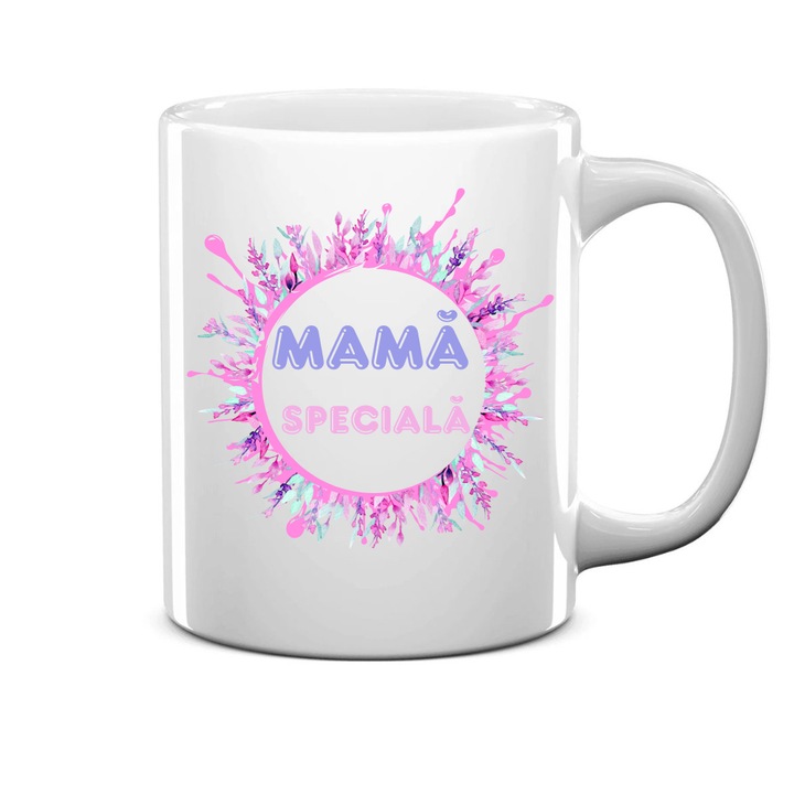 Cana personalizata alba, inaltime 9, 9 cm, mama speciala