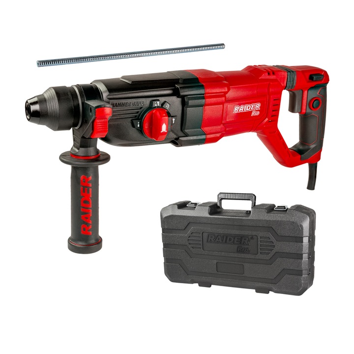 Перфоратор Raider RDP-HD63, 1050W, 3.4kg, 30mm, 3, 4J, 4функции, в куфар