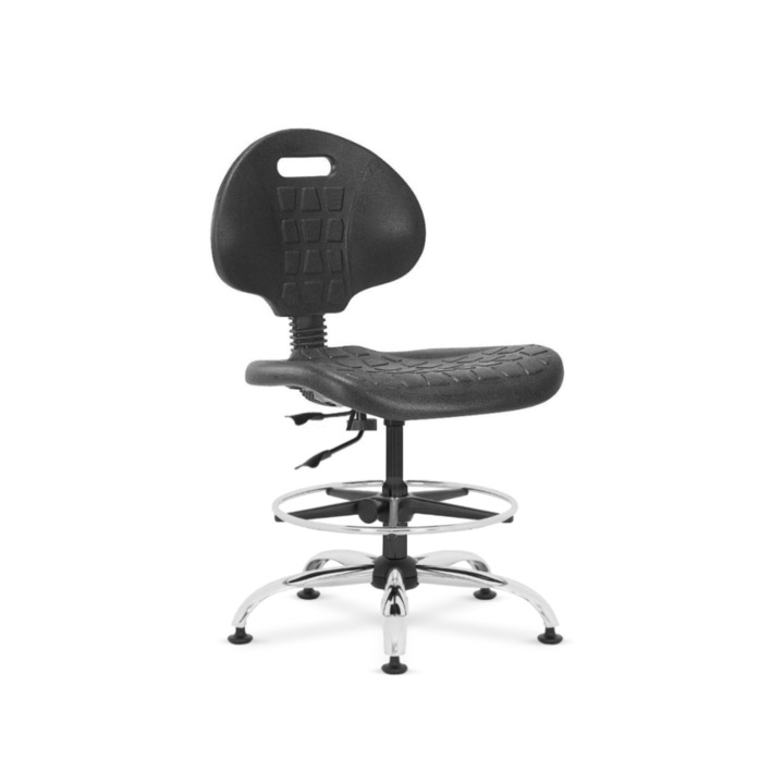 Работен стол Negro Ergo RB Chrome, Nowy Styl, Полиуретан, Черен