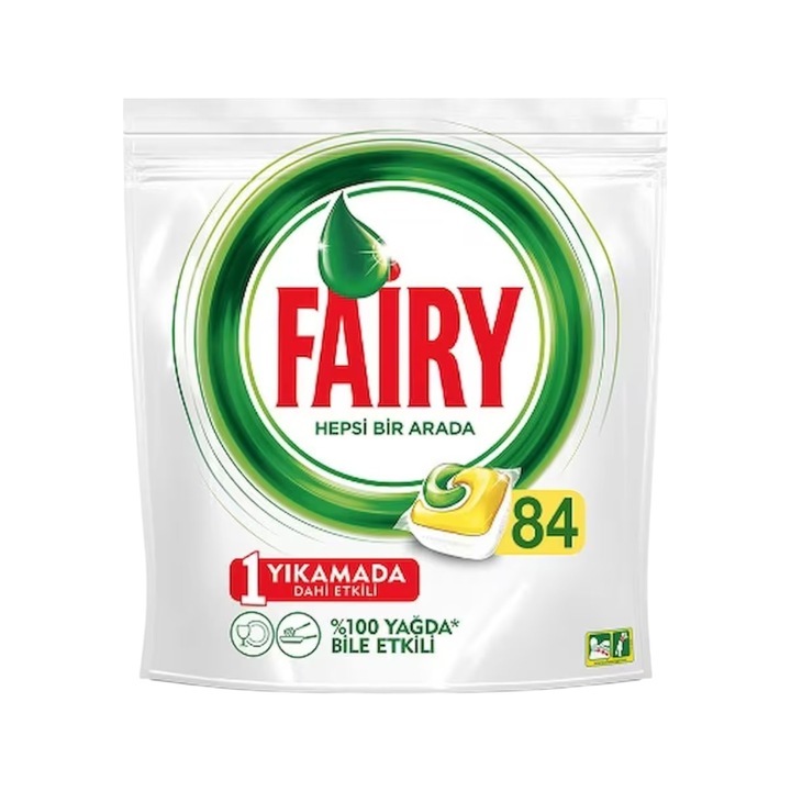 Таблетки за съдомиялна машина Fairy, Всичко в едно, Лимон, 84 броя