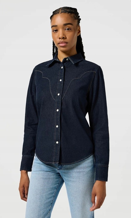 Camasa Wrangler, Heritage, croiala slim, bleumarin, denim
