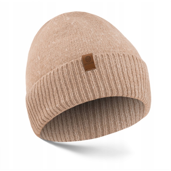 Betlewski női kalap, TÉLI modell, bézs, méretek 40cm x 22cm x 23cm, rugalmas kialakítás