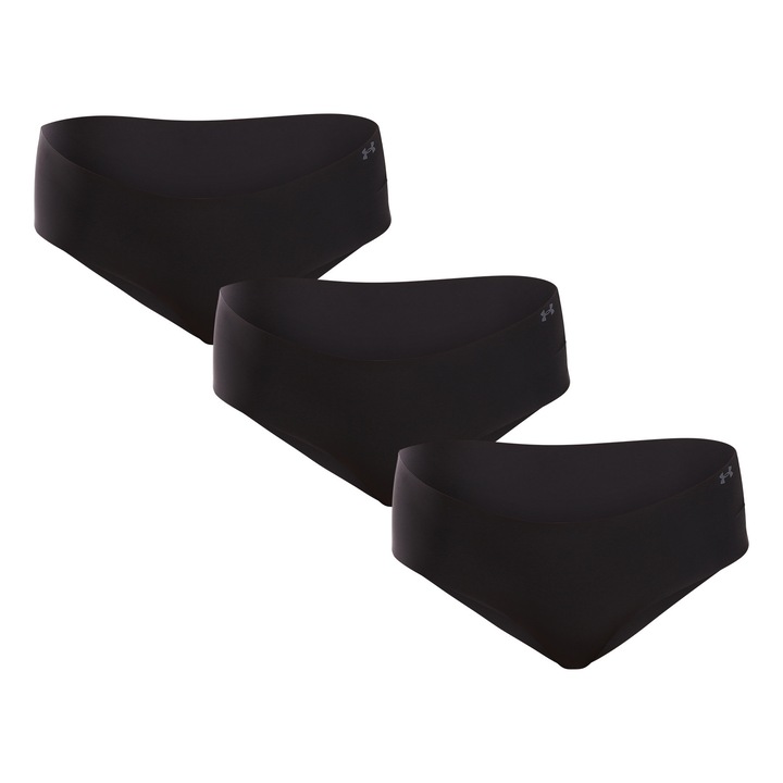 Set 3 perechi chiloti sport dama Under Armour, poliamida/elastan, negru, XS INTL